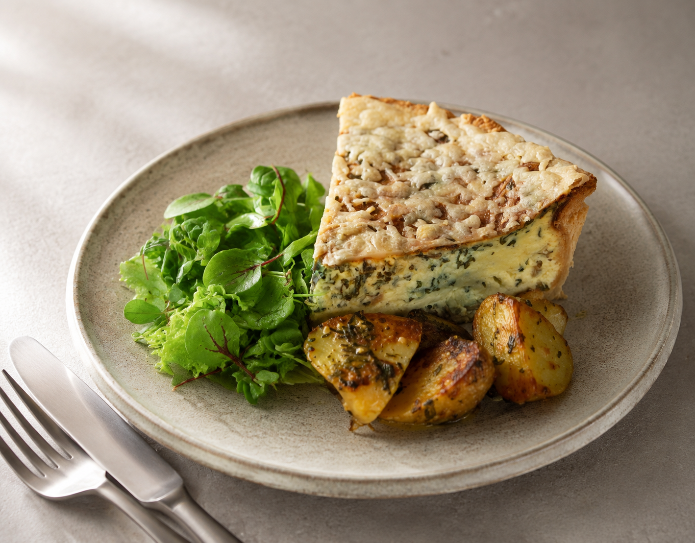 Artisan Tea Room quiche and salad